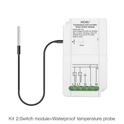 वाईफ़ाई तापमान और आर्द्रता स्मार्ट स्विच मॉड्यूल 15a 240v