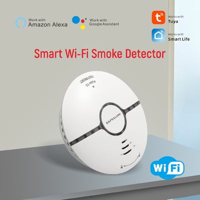 गृह सुरक्षा के लिए Tuya ऐप कंट्रोल फोटोइलेक्ट्रिक ऑप्टिकल वाईफ़ाई स्मार्ट स्मोक डिटेक्टर