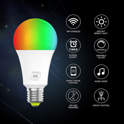 E26 स्मार्ट वाईफाई एलईडी बल्ब 5w 10w 15w रिमोट कंट्रोल RGB मेमोरी फंक्शन वॉयस एक्टिवेटेड एलईडी लाइट्स
