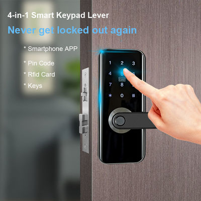 गृह सुरक्षा फ़िंगरप्रिंट स्मार्ट वाईफ़ाई दरवाज़ा बंद कीपैड आईसी कार्ड के साथ बिना चाबी प्रविष्टि दरवाज़ा बंद