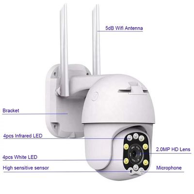 IP66 वाईफ़ाई कैमरा वायरलेस सुरक्षा डोम आईपी कैमरा होम वाई-फाई पैन टिल्ट नाइट विजन